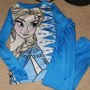 Cuddl Duds Bright Blue Elsa Graphic Kids Pajama Set